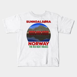 The Red Boat Houses Sunndalsøra Norway Kids T-Shirt